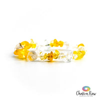 Citrine and Clear Quartz Chips Bracelet