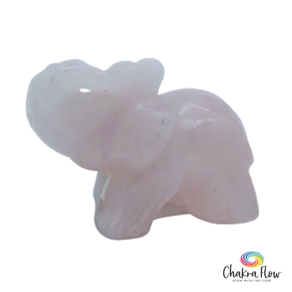 Rose Quartz Elephant Figure