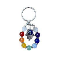 Evil Eye Hamsa Chakra Keychain