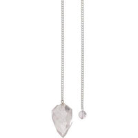 Faceted Clear Quartz Pendulum