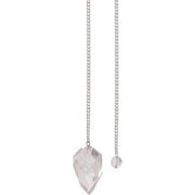 Faceted Clear Quartz Pendulum
