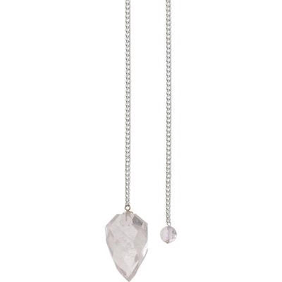 Faceted Clear Quartz Pendulum