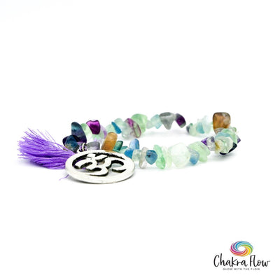 Fluorite Chips OM Dangle Bracelet