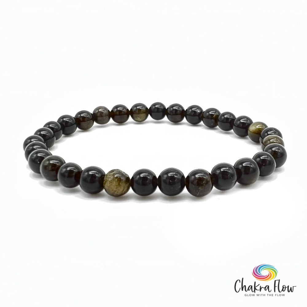 Gold Sheen Obsidian Bracelet 6mm