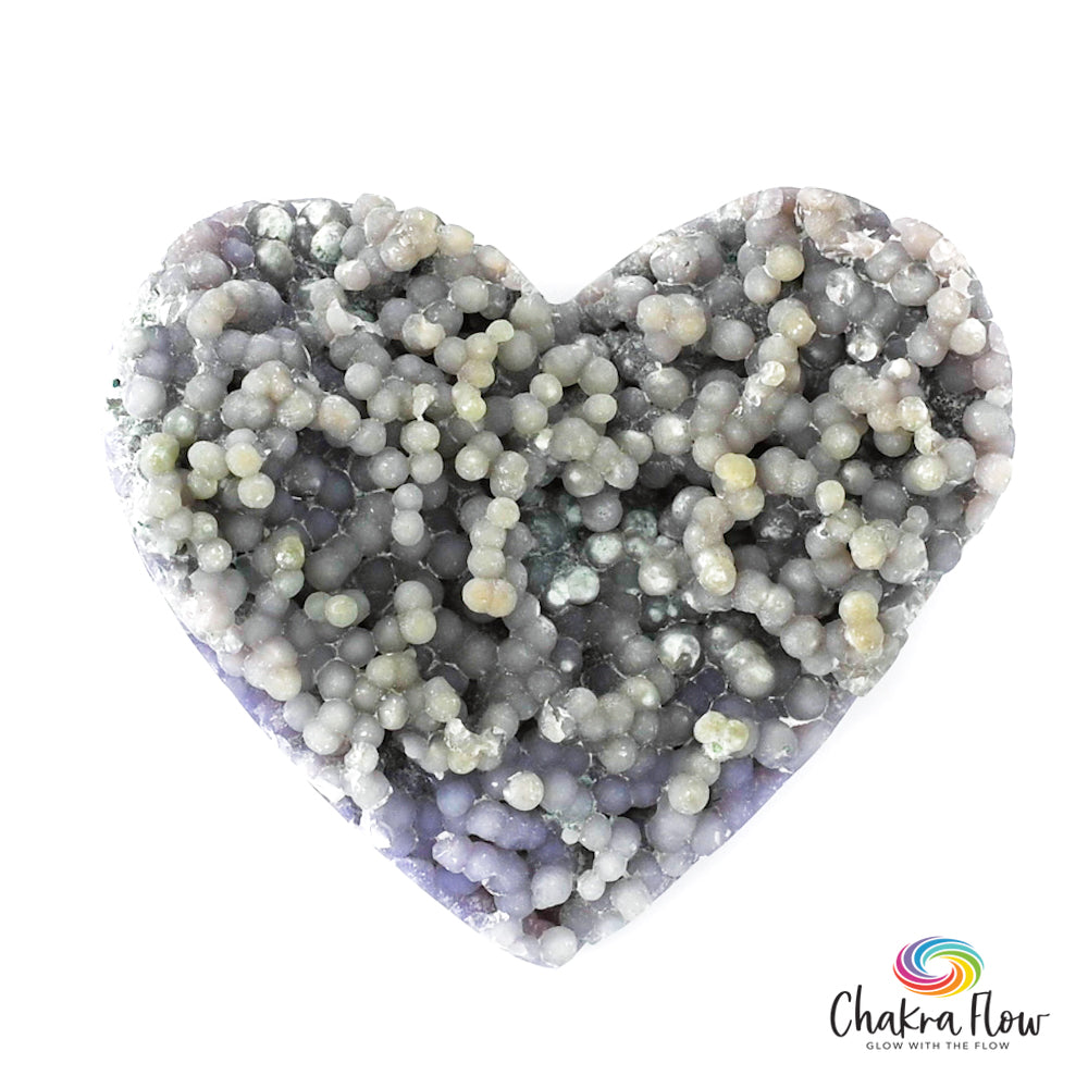 Extremely Rare Green and Lavender Grape Agate Heart