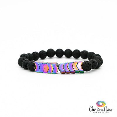 Hematite Rainbow Arrow Diffuser Bracelet