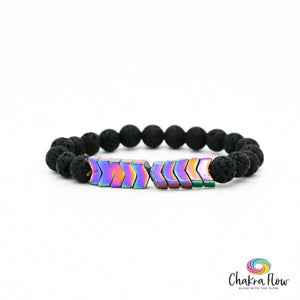 Hematite Rainbow Arrow Diffuser Bracelet