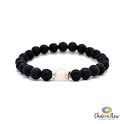 Rose Quartz Lava Beads Bracelet