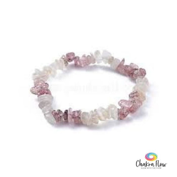 Moonstone & Strawberry Quartz Bracelet
