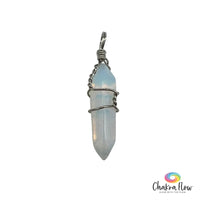 Opalite Double Terminated Wire Wrapped Pendant