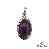 Purple Fluorite Sterling Silver Pendant