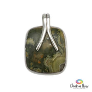 Rainforest Rhyolite Sterling Silver Pendant