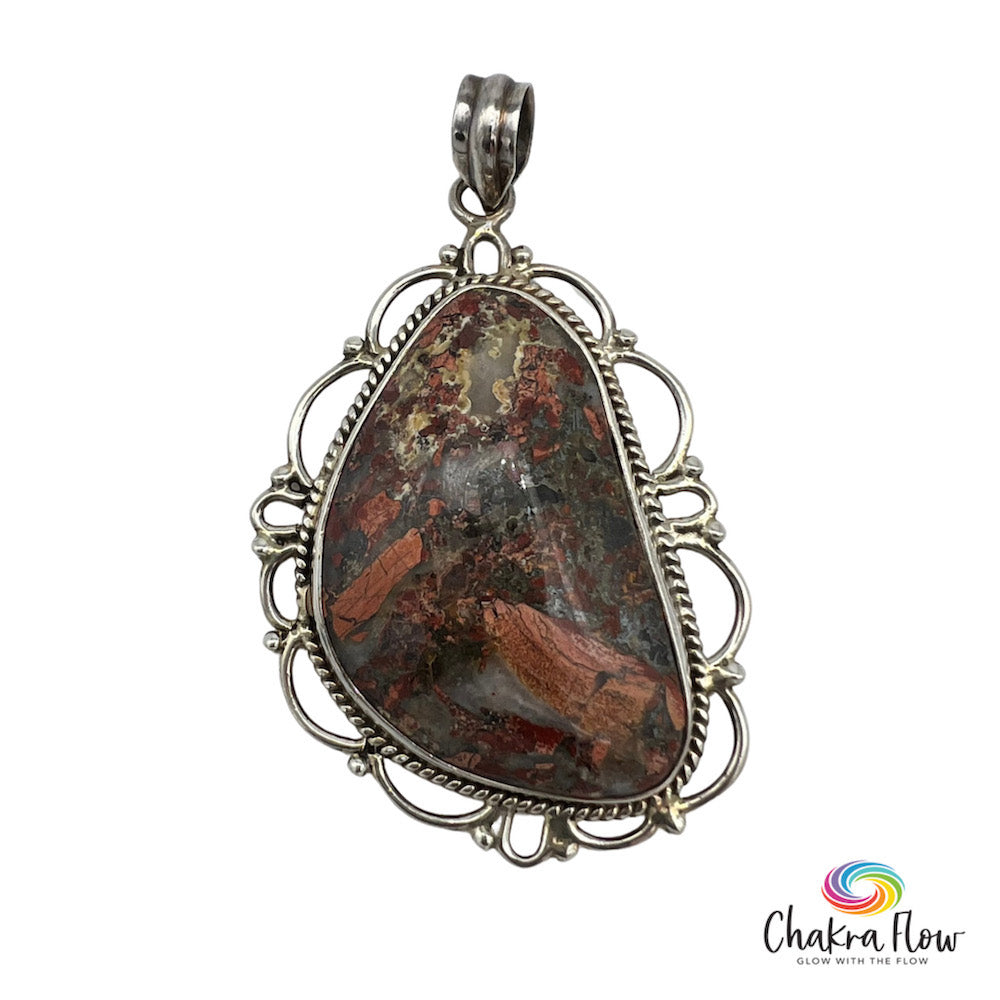 Brecciated Jasper Sterling Silver Pendant