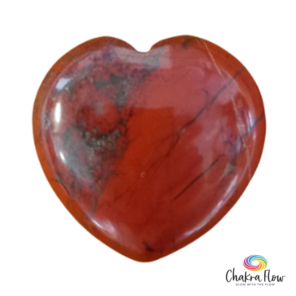 Red Jasper Heart Palm Stone