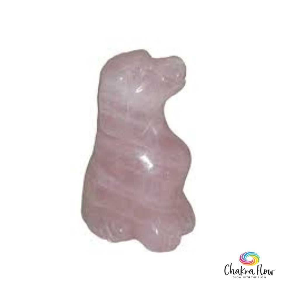 Rose Quartz Dog Figurine