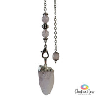 Raw Rose Quartz Pendulum