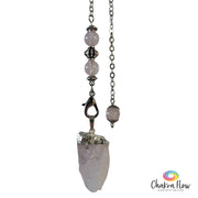 Raw Rose Quartz Pendulum