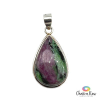 Ruby Zoisite Sterling Silver Pendant 
