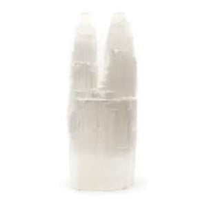 Selenite Double Tower Lamp