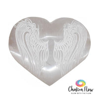 Selenite Heart Angel Wings