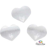 Selenite Hearts Palm Stone