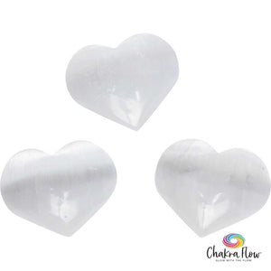 Selenite Hearts Palm Stone