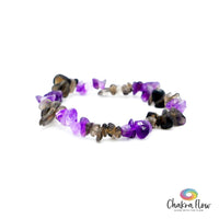 Smoky Quartz/Amethyst Chips Bracelet