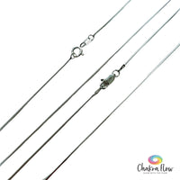 Snake Sterling Silver Chain Showing the Different Clasp