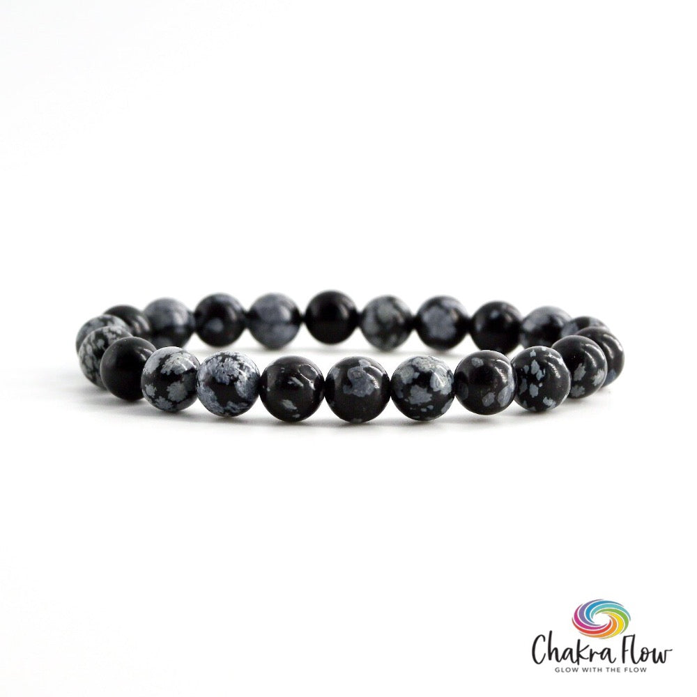 Snowflake Obsidian Bracelet 8mm