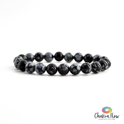 Snowflake Obsidian Bracelet 8mm