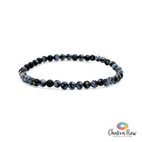 Snowflake Obsidian Bracelet 4mm