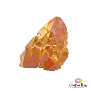 Tangerine Aura Quartz Cluster