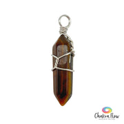 Tiger's Eye Double Terminated Wire Wrapped Pendant