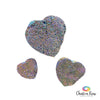 Titanium Aura Quartz Cluster Hearts