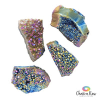 Titanium Aura Quartz Clusters