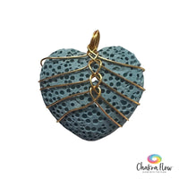 Turquoise Lava Heart Diffuser Pendant