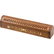 Wood Incense Burner - Moons & Stars