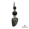 Zebra Jasper and Black Onyx Sterling Silver Pendant